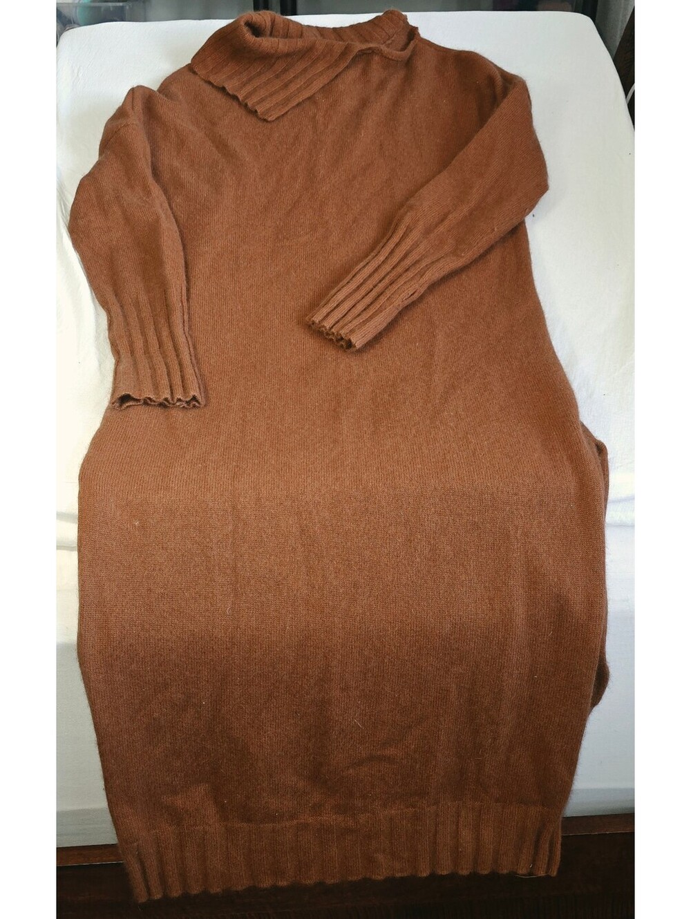 Cozy Brown funnel neck maxi dress size large